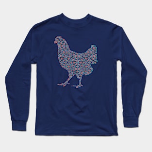 Patterned Chicken Long Sleeve T-Shirt